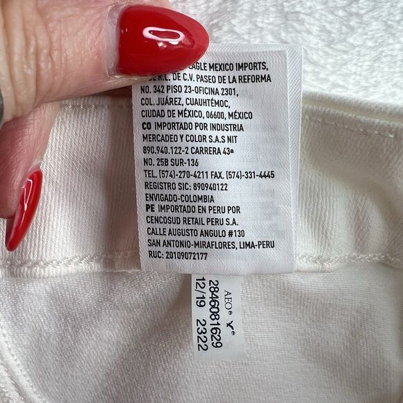 American Eagle Plus 20 Curvy Hi Rise Jegging White Stretch Jeans Womens Denim - Picture 11 of 16